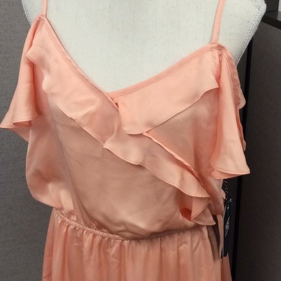 Most Collection Peach Thin Strap Ruffle Dress - Picture 4 of 5